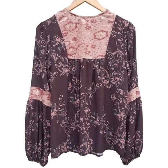 Velvet Long Sleeve Cover-up w/ Tassels Paisley - Picture 2 of 7